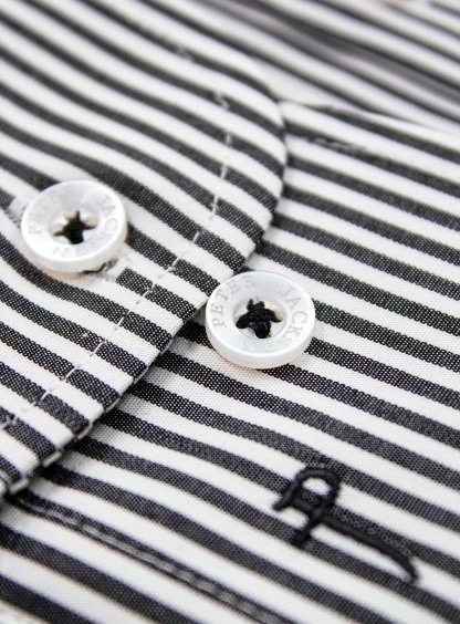 Men {collection_title} Milan Slim Black Stripe Shirt Peter Jackson
