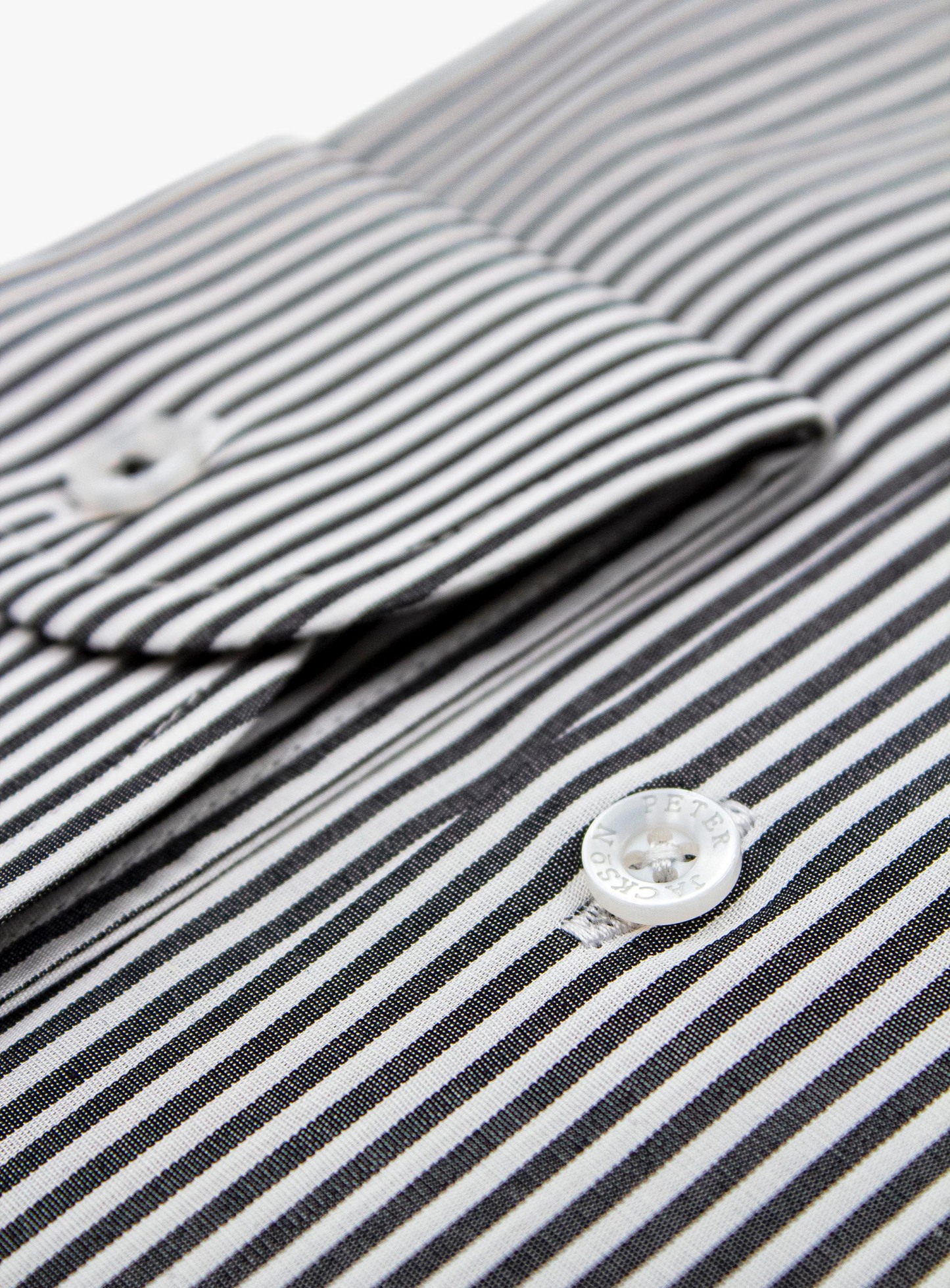 Men {collection_title} Milan Slim Black Stripe Shirt Peter Jackson