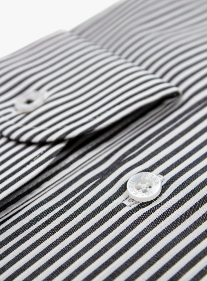 Men {collection_title} Milan Slim Black Stripe Shirt Peter Jackson