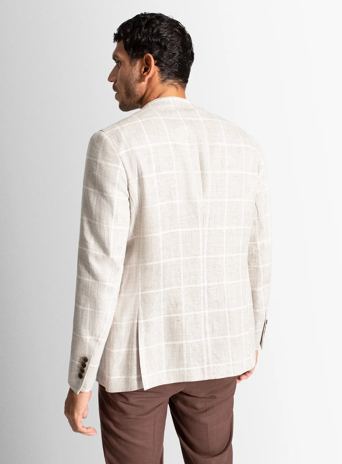 Vicenzo Oat Plaid Jacket