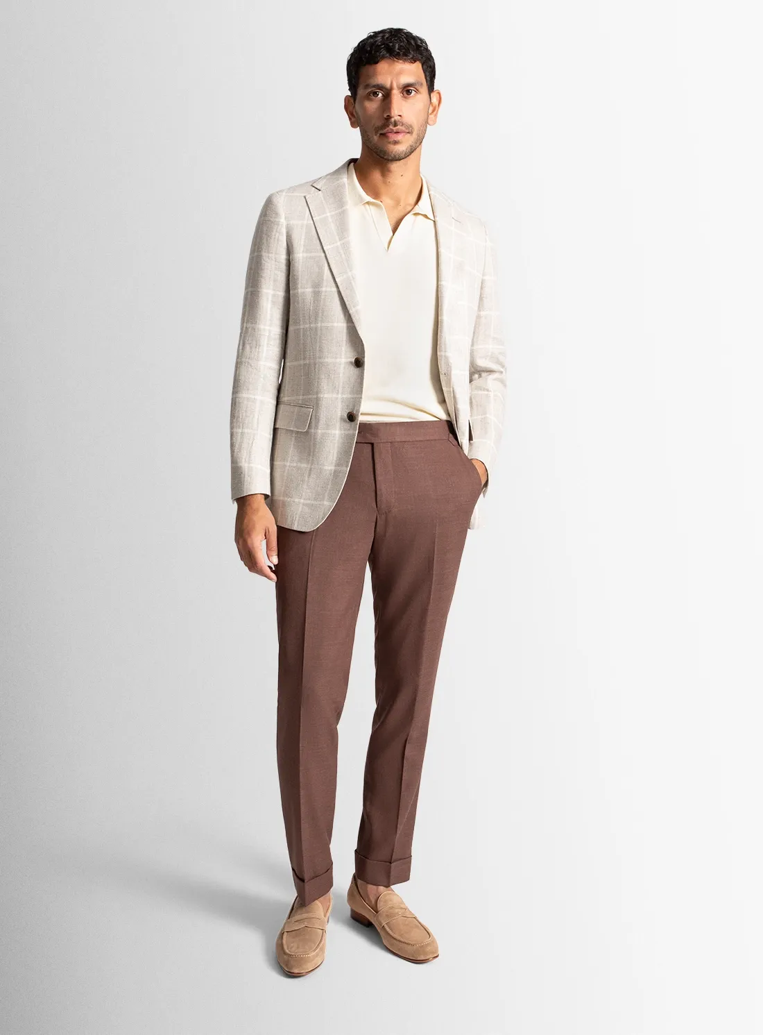 Vicenzo Oat Plaid Jacket
