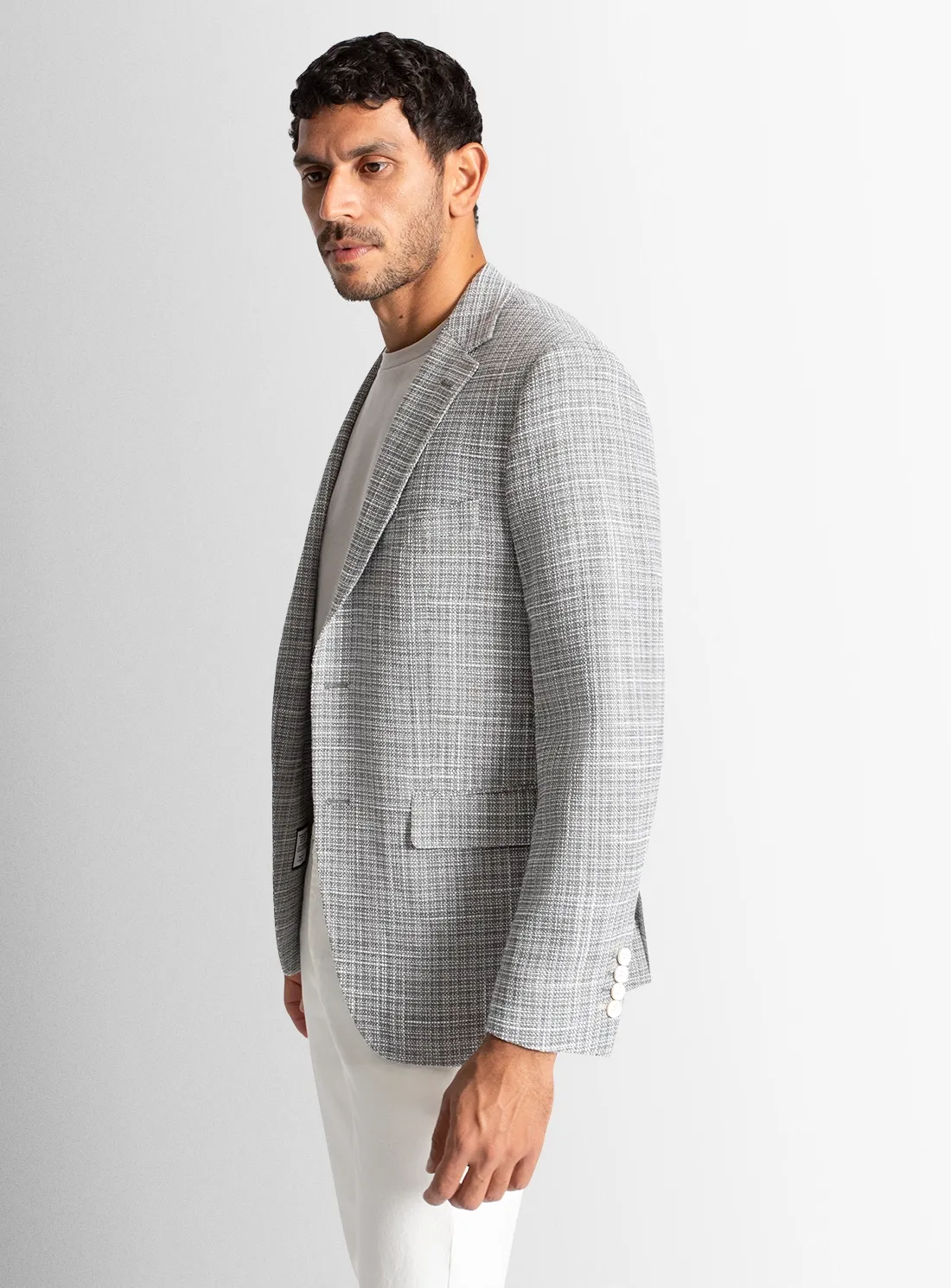 Verona Silver Slub Basketweave Sports Jacket