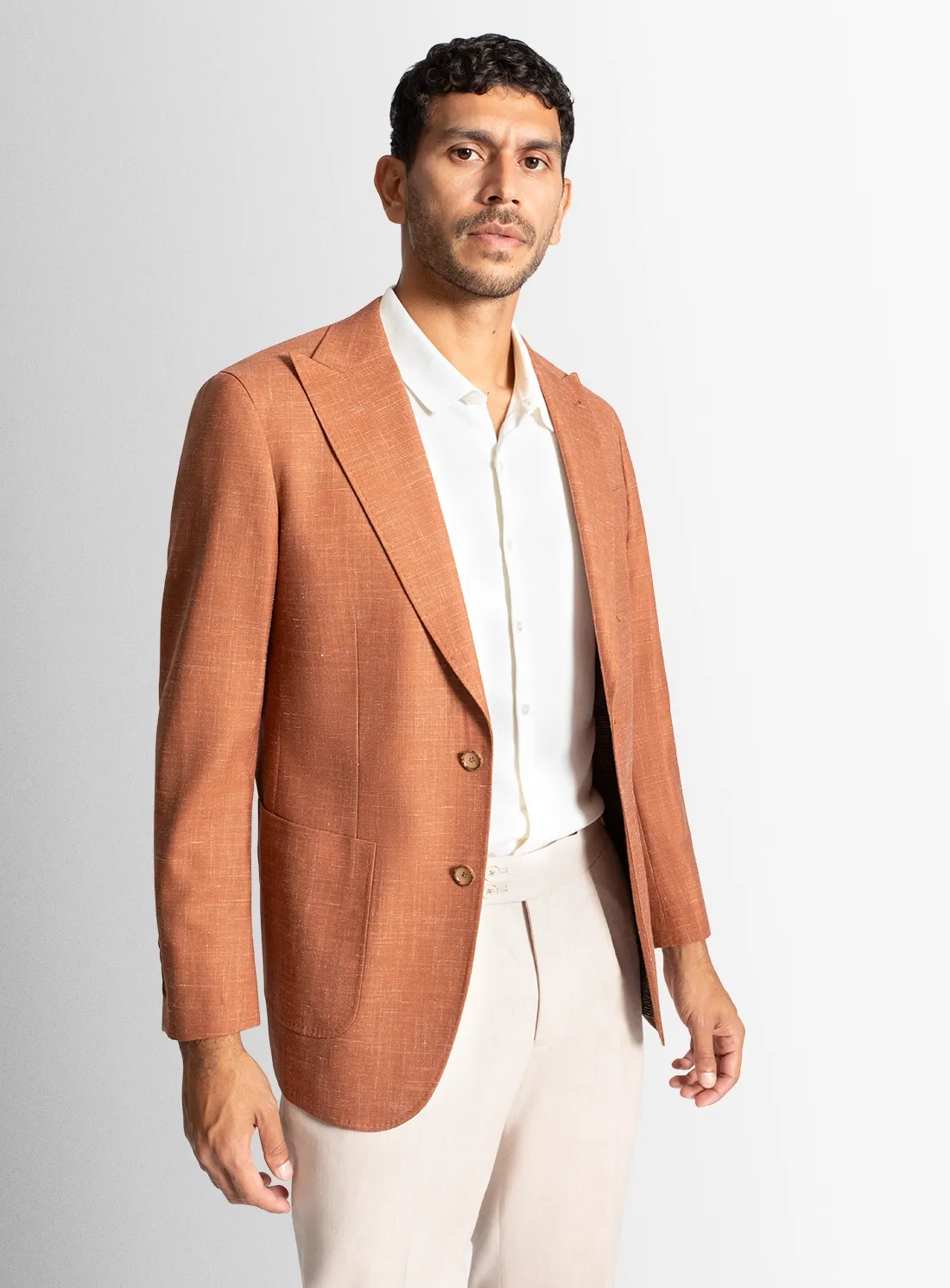 Picciano Burnt Orange Mouline Twill Jacket