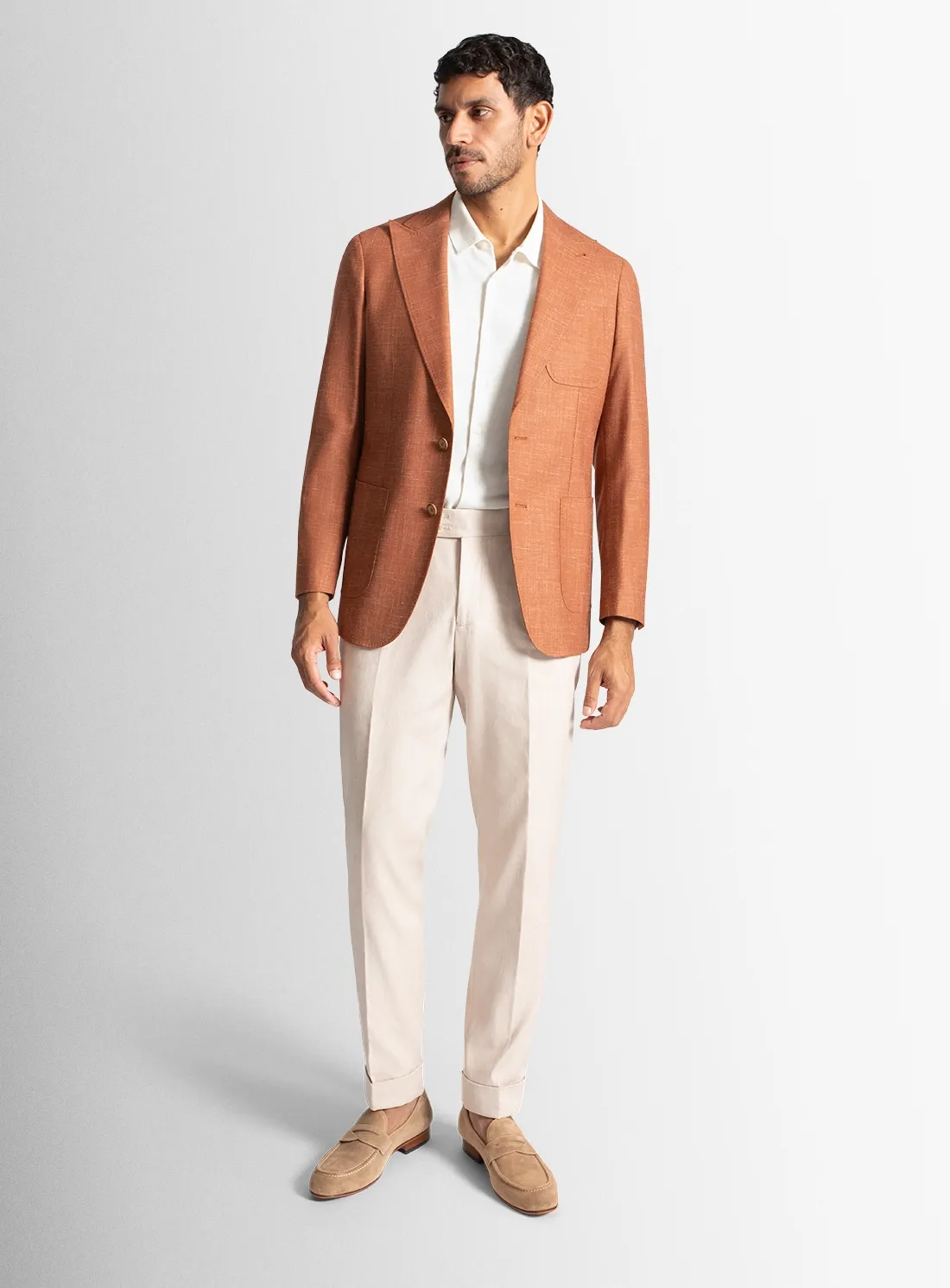 Picciano Burnt Orange Mouline Twill Jacket