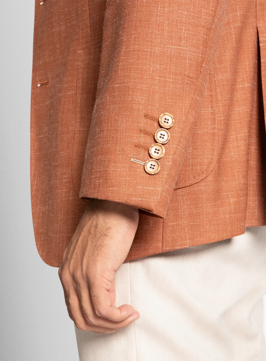 Picciano Burnt Orange Mouline Twill Jacket
