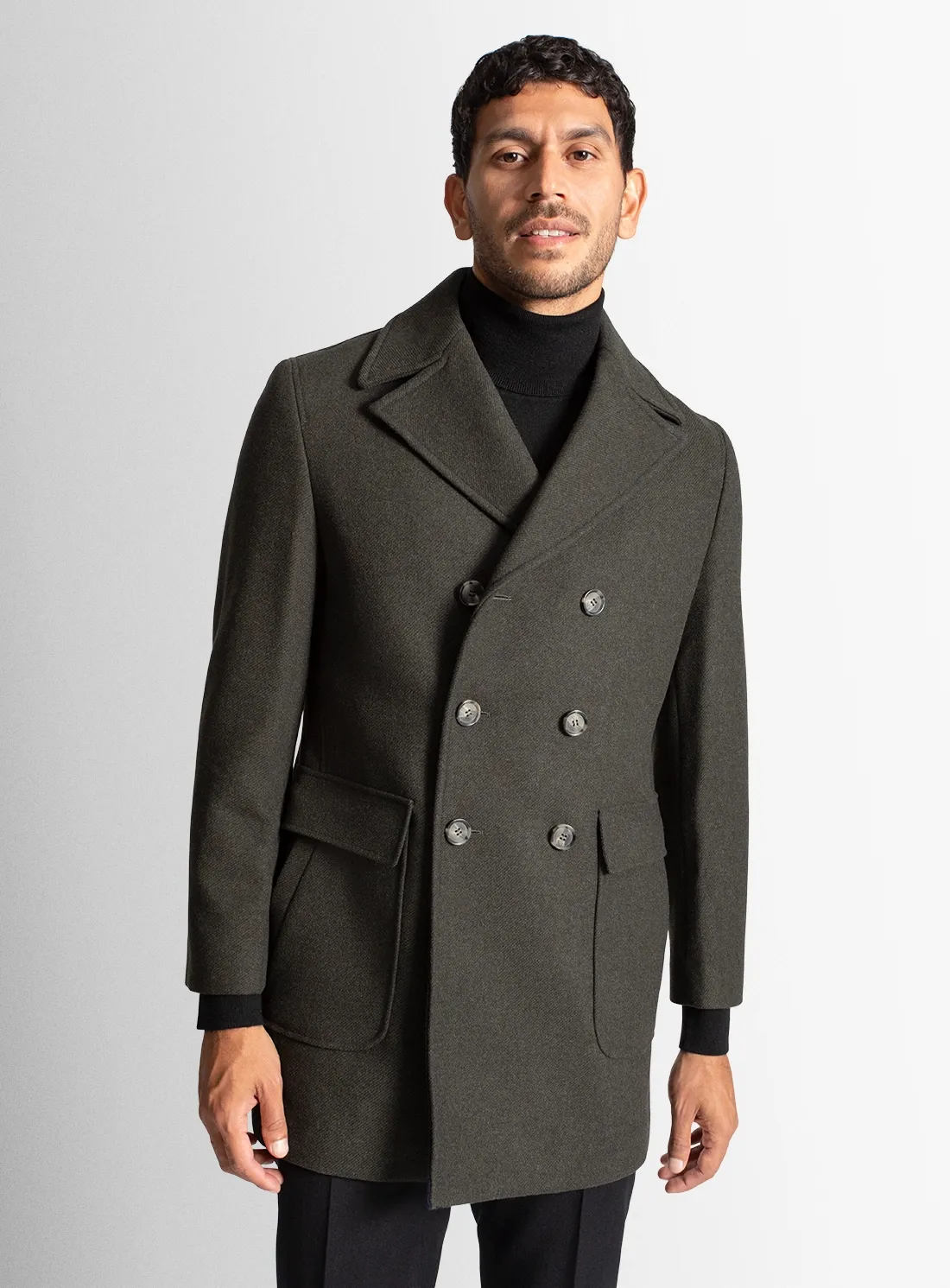 Tesero Olive Twill Overcoat