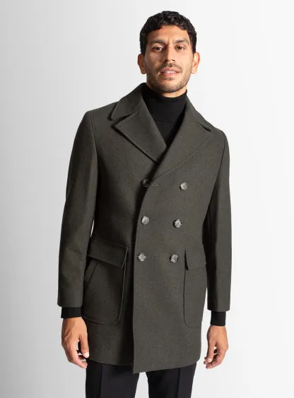 Tesero Olive Twill Overcoat