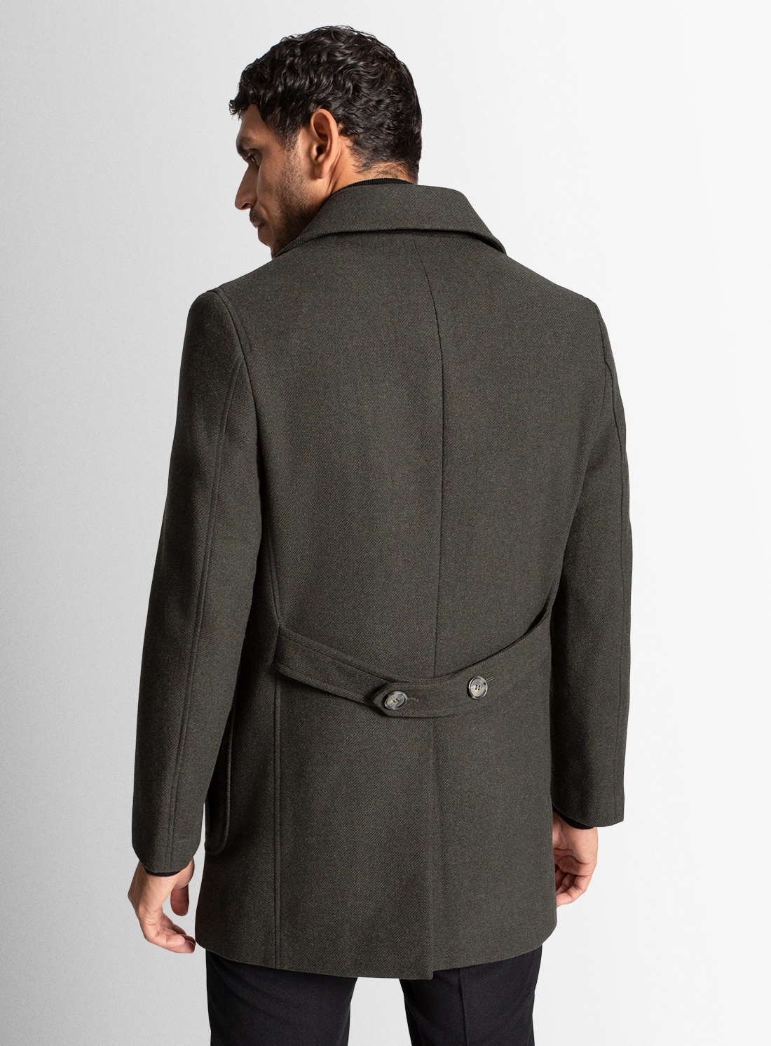 Tesero Olive Twill Overcoat