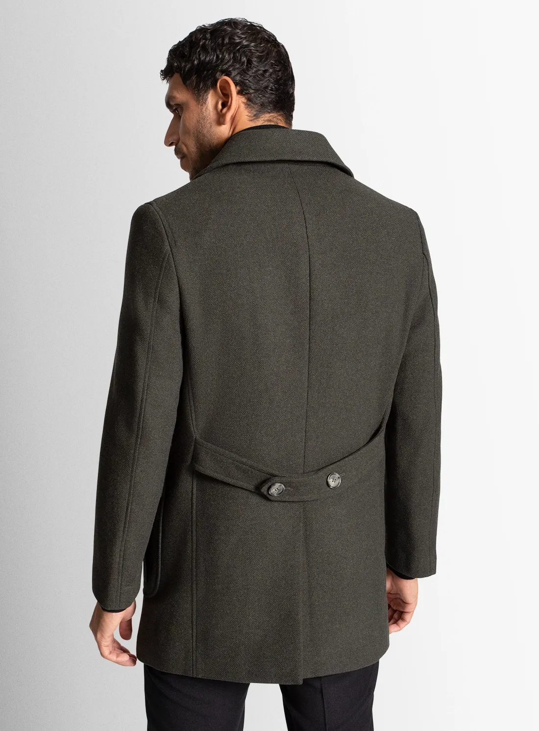 Tesero Olive Twill Overcoat