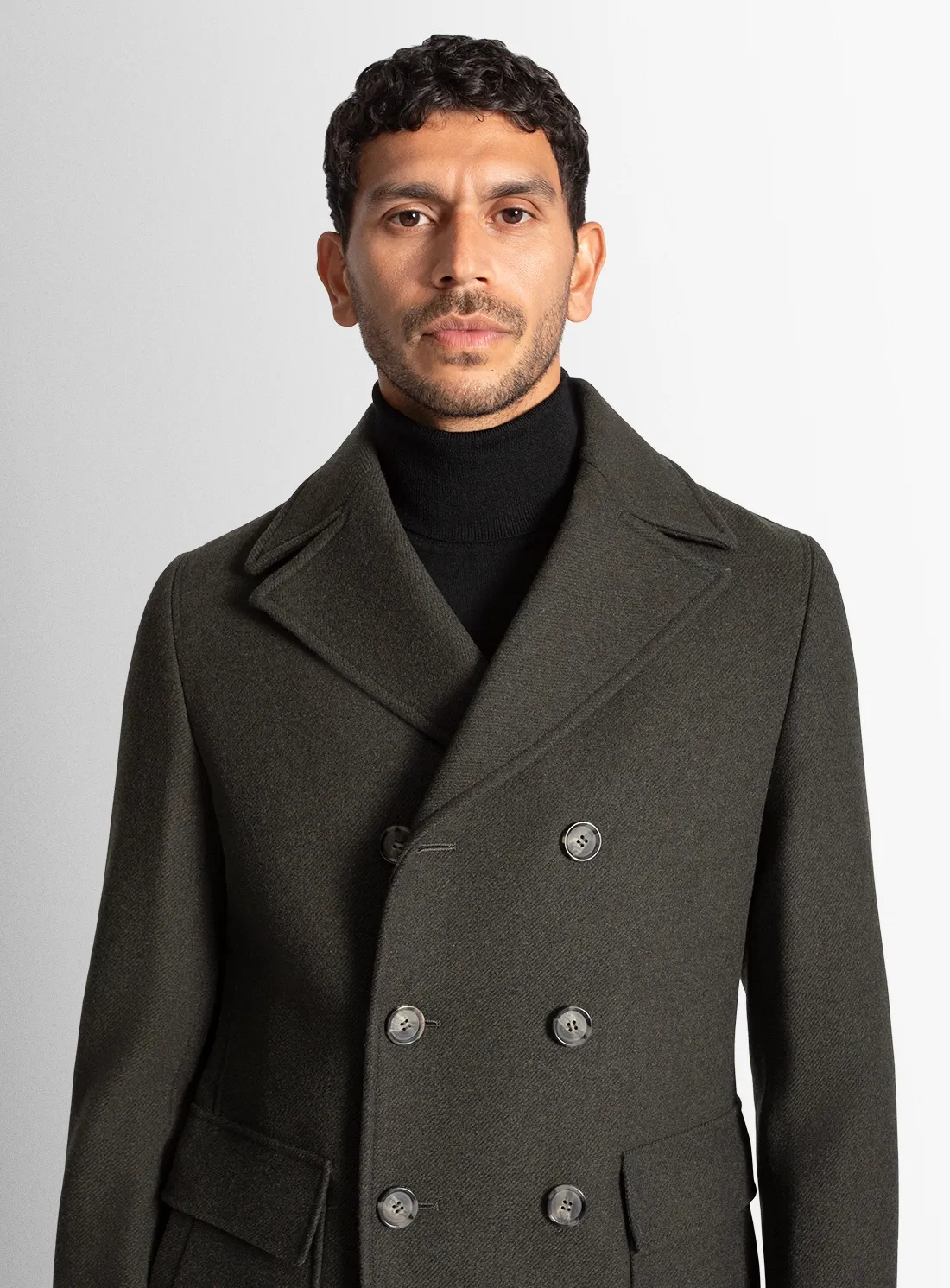 Tesero Olive Twill Overcoat