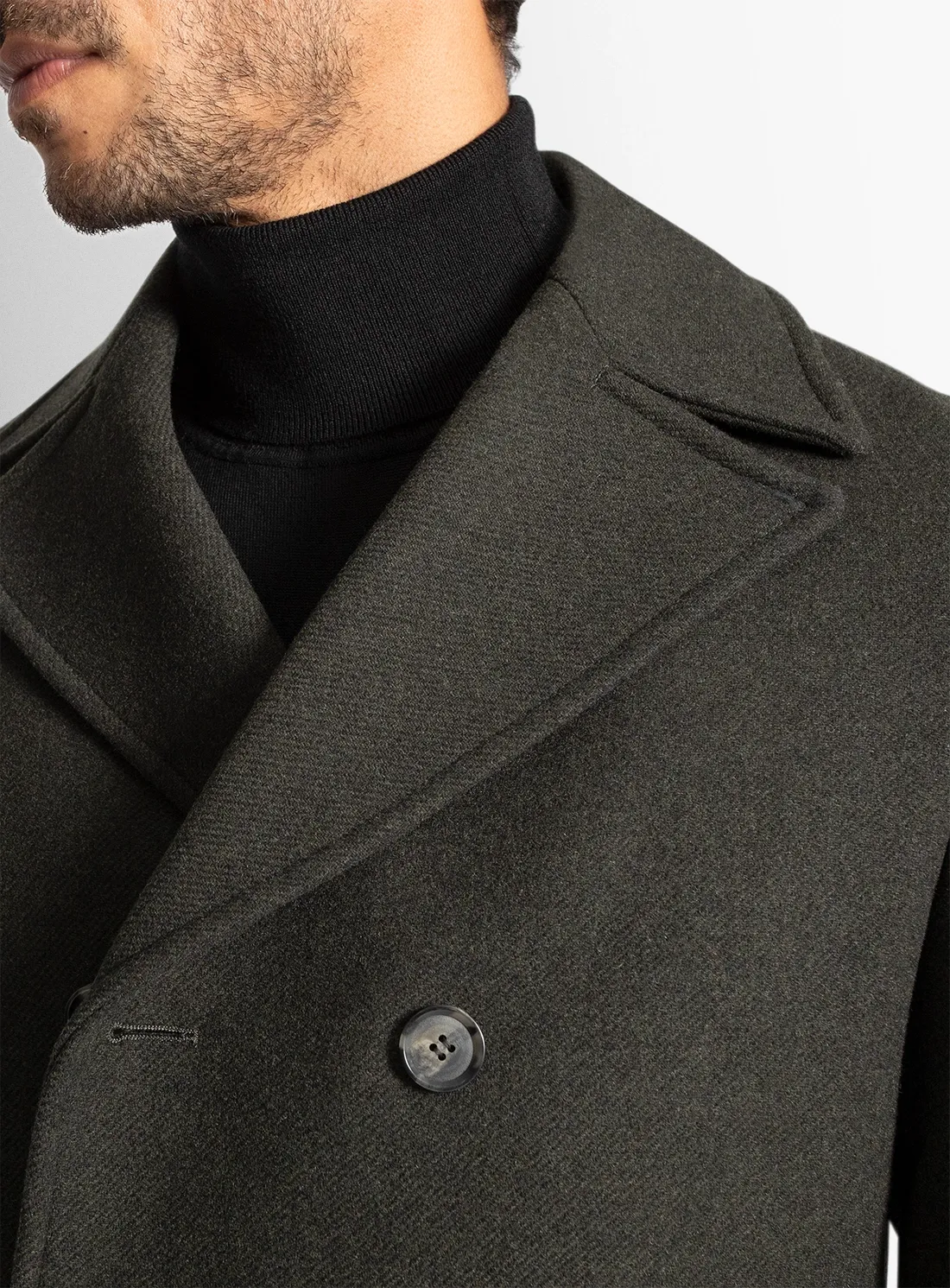 Tesero Olive Twill Overcoat