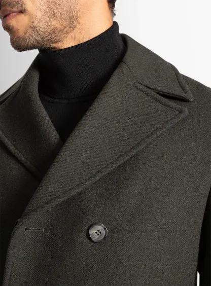 Tesero Olive Twill Overcoat