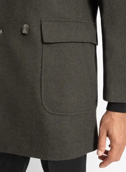 Tesero Olive Twill Overcoat