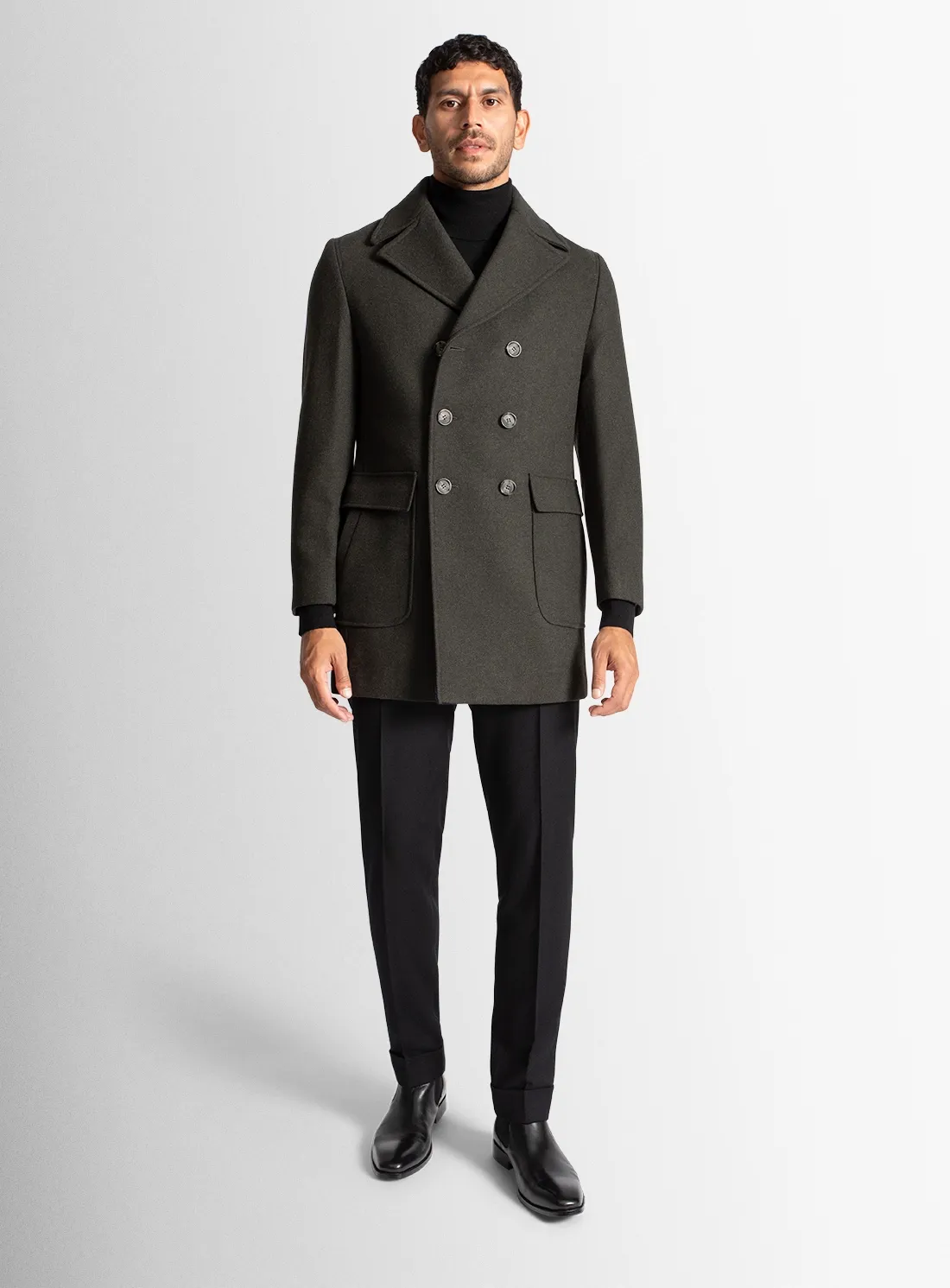 Tesero Olive Twill Overcoat
