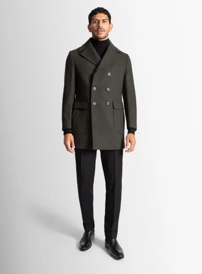 Tesero Olive Twill Overcoat