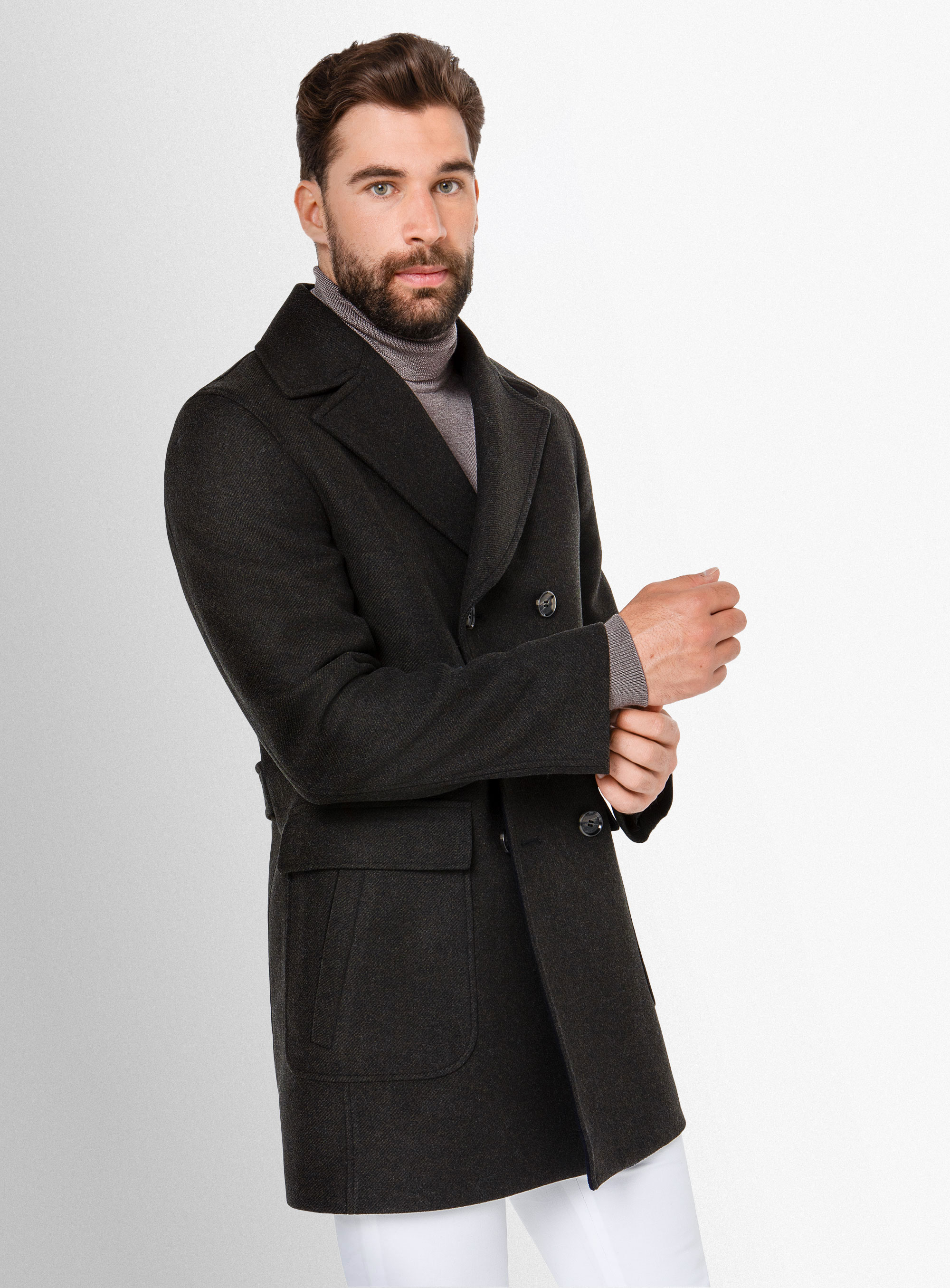 Tesero Olive Twill Overcoat