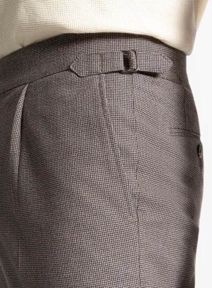 Sienna Puppytooth Chocolate Brown Trousers
