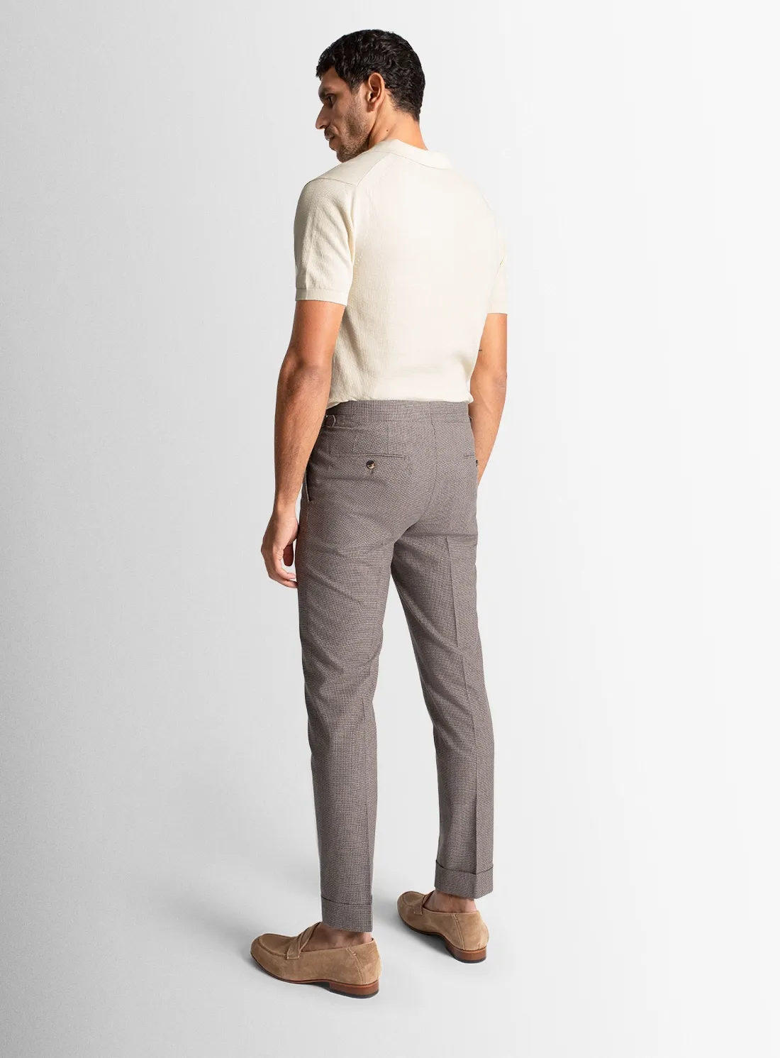 Sienna Puppytooth Chocolate Brown Trousers