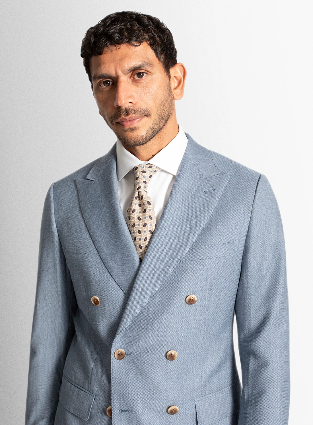 Tommaso Double Breasted Sky Suit