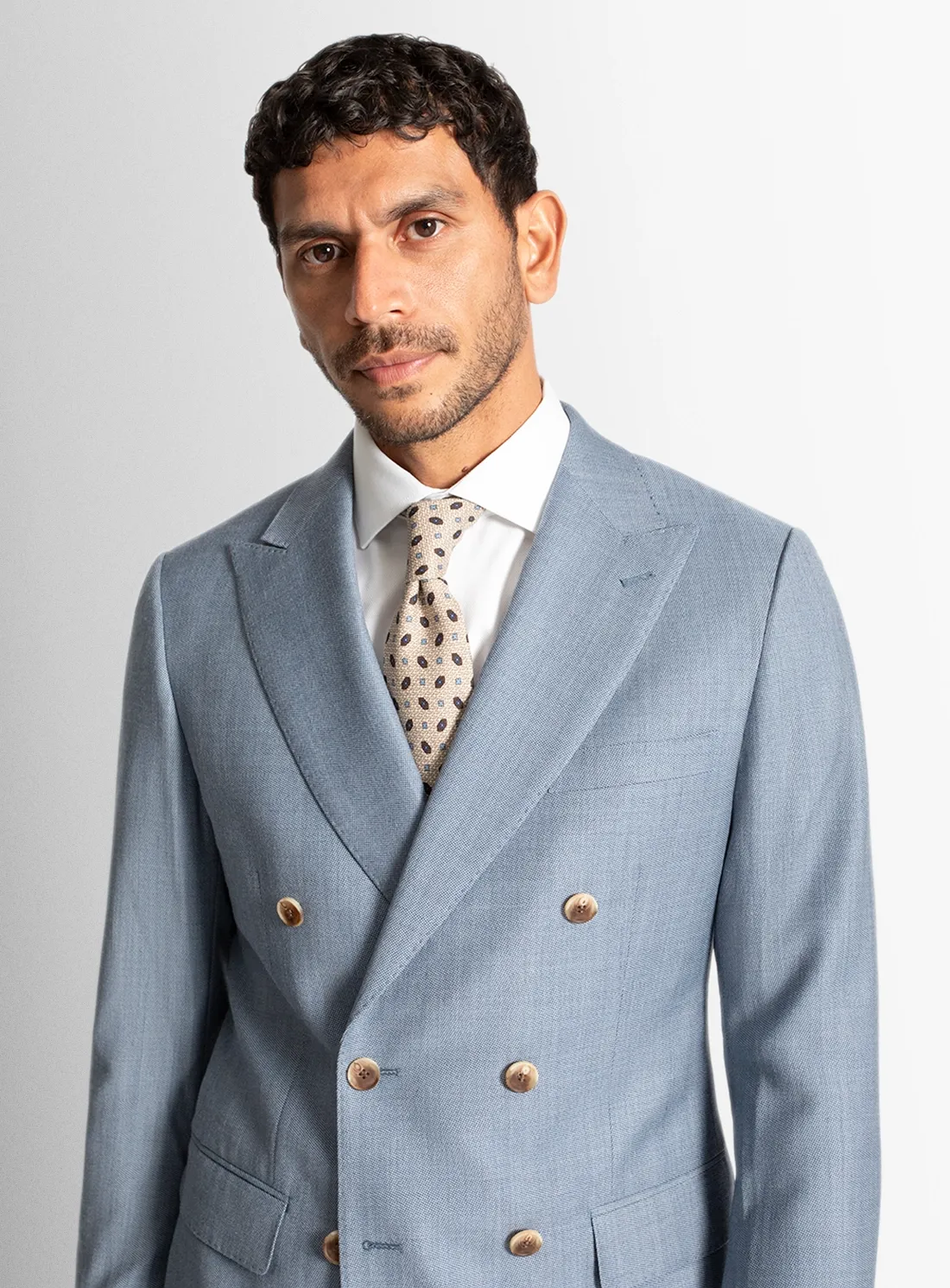 Tommaso Double Breasted Sky Suit