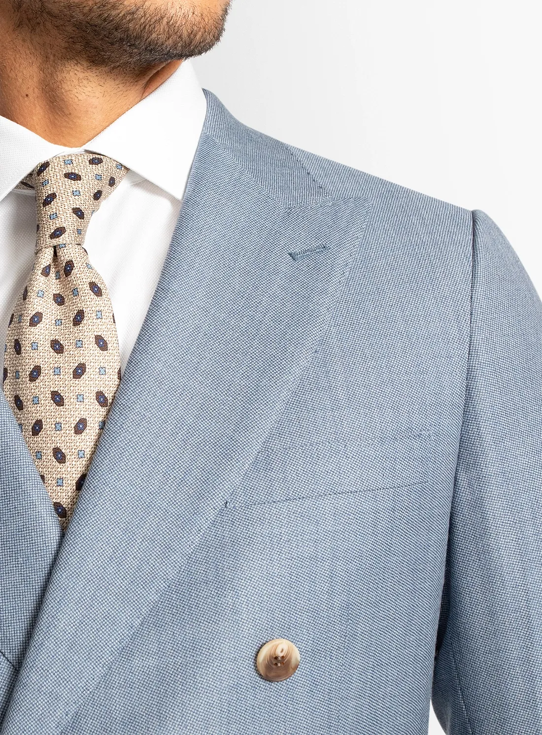 Tommaso Double Breasted Sky Suit