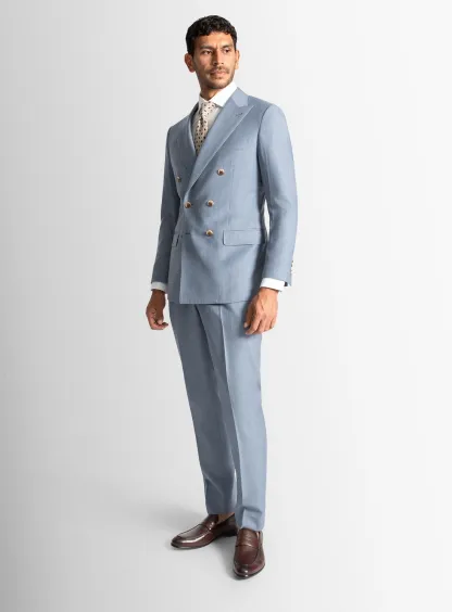 Tommaso Double Breasted Sky Suit