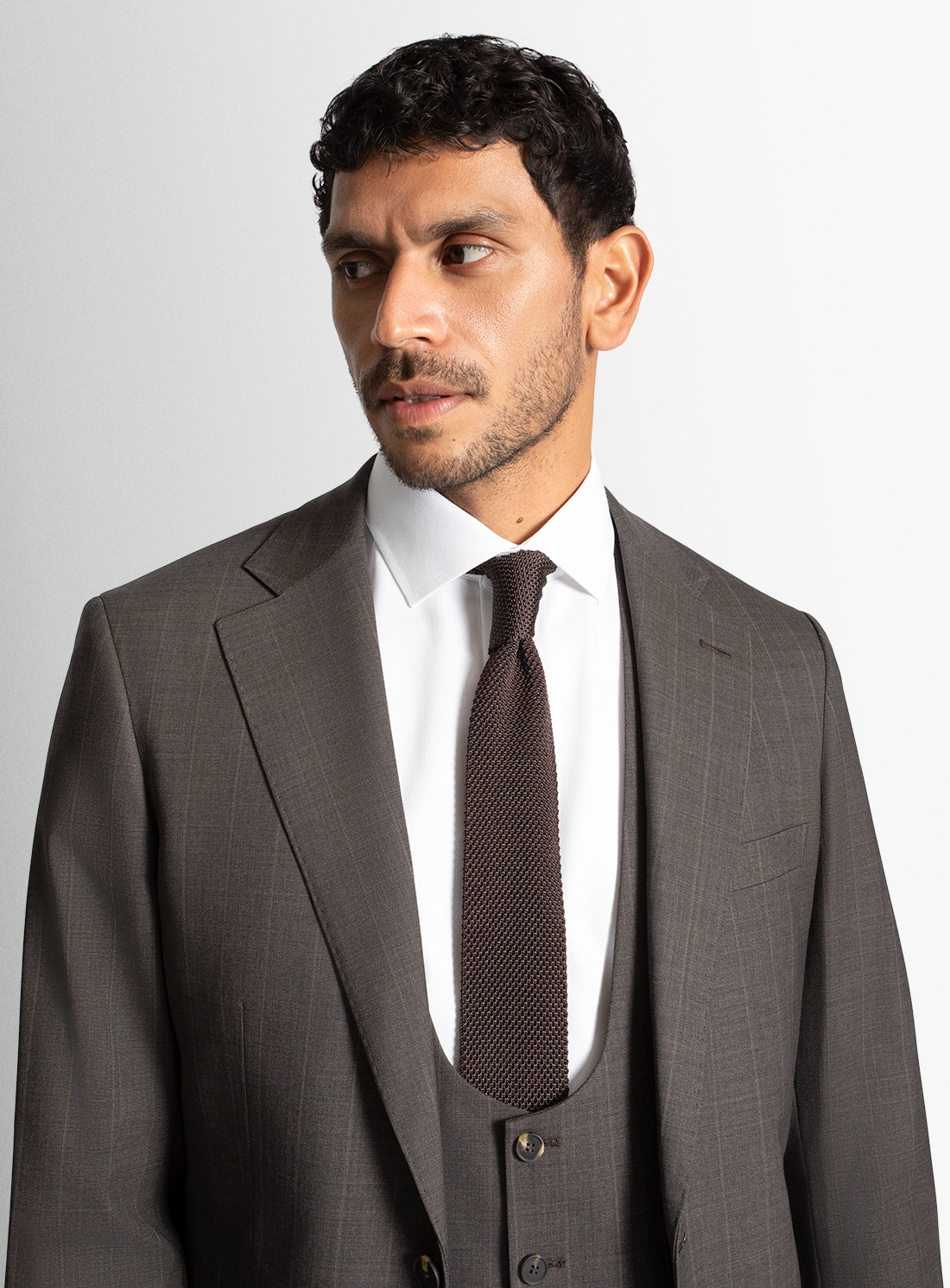 Belnades Striped Chocolate Brown Suit