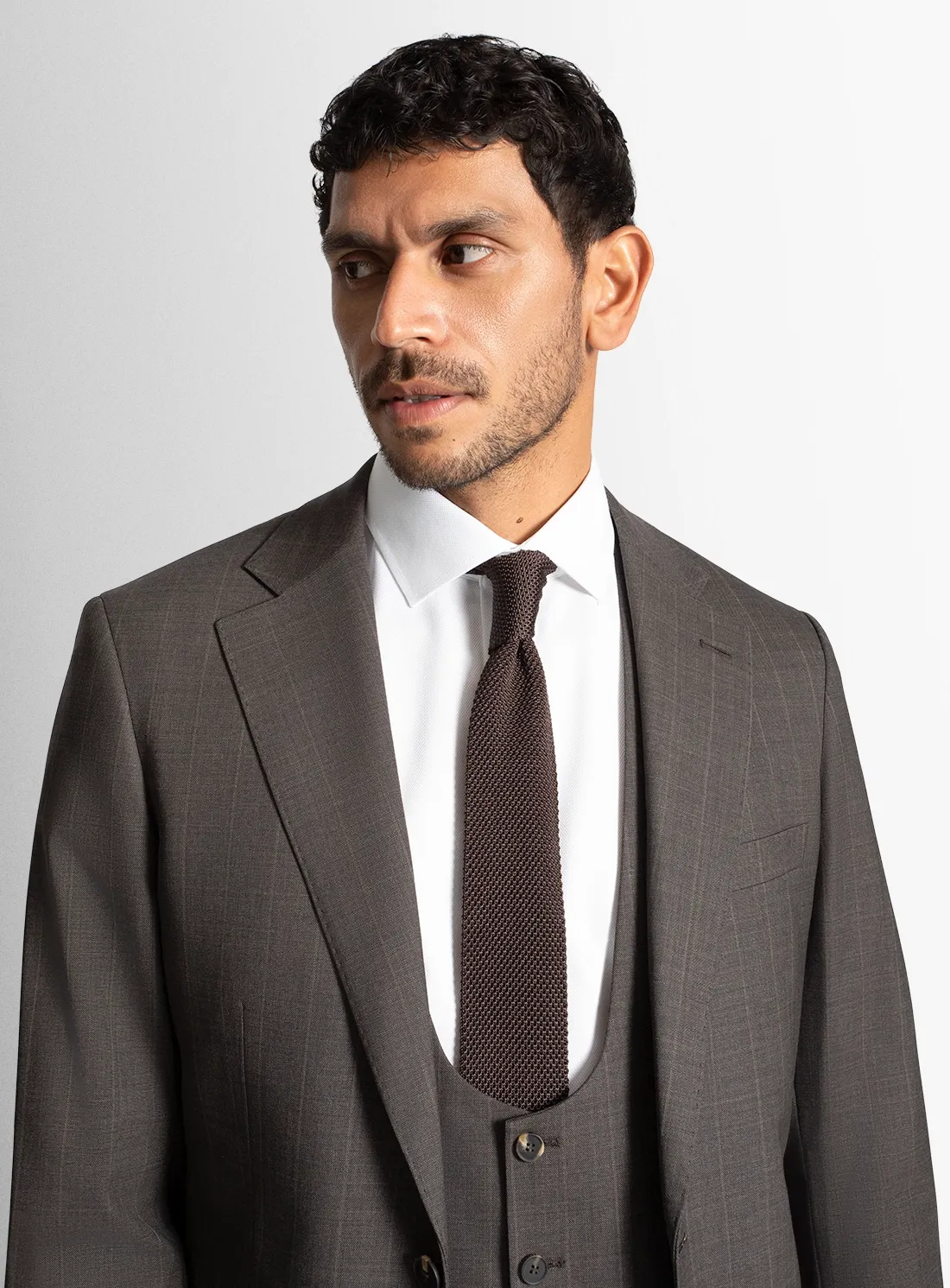 Belnades Striped Chocolate Brown Suit