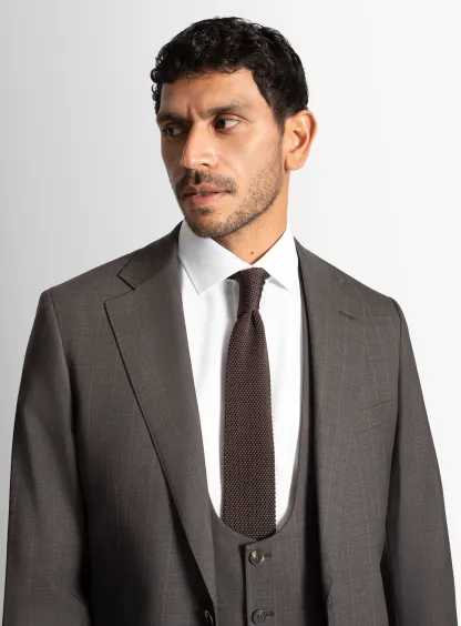 Belnades Striped Chocolate Brown Suit