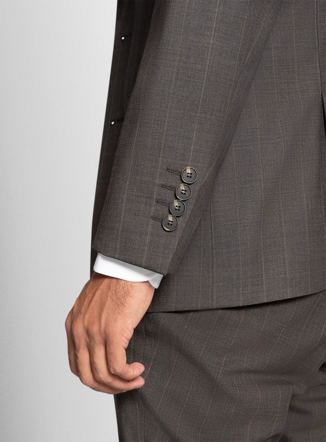 Belnades Striped Chocolate Brown Suit