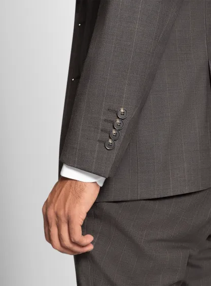 Belnades Striped Chocolate Brown Suit