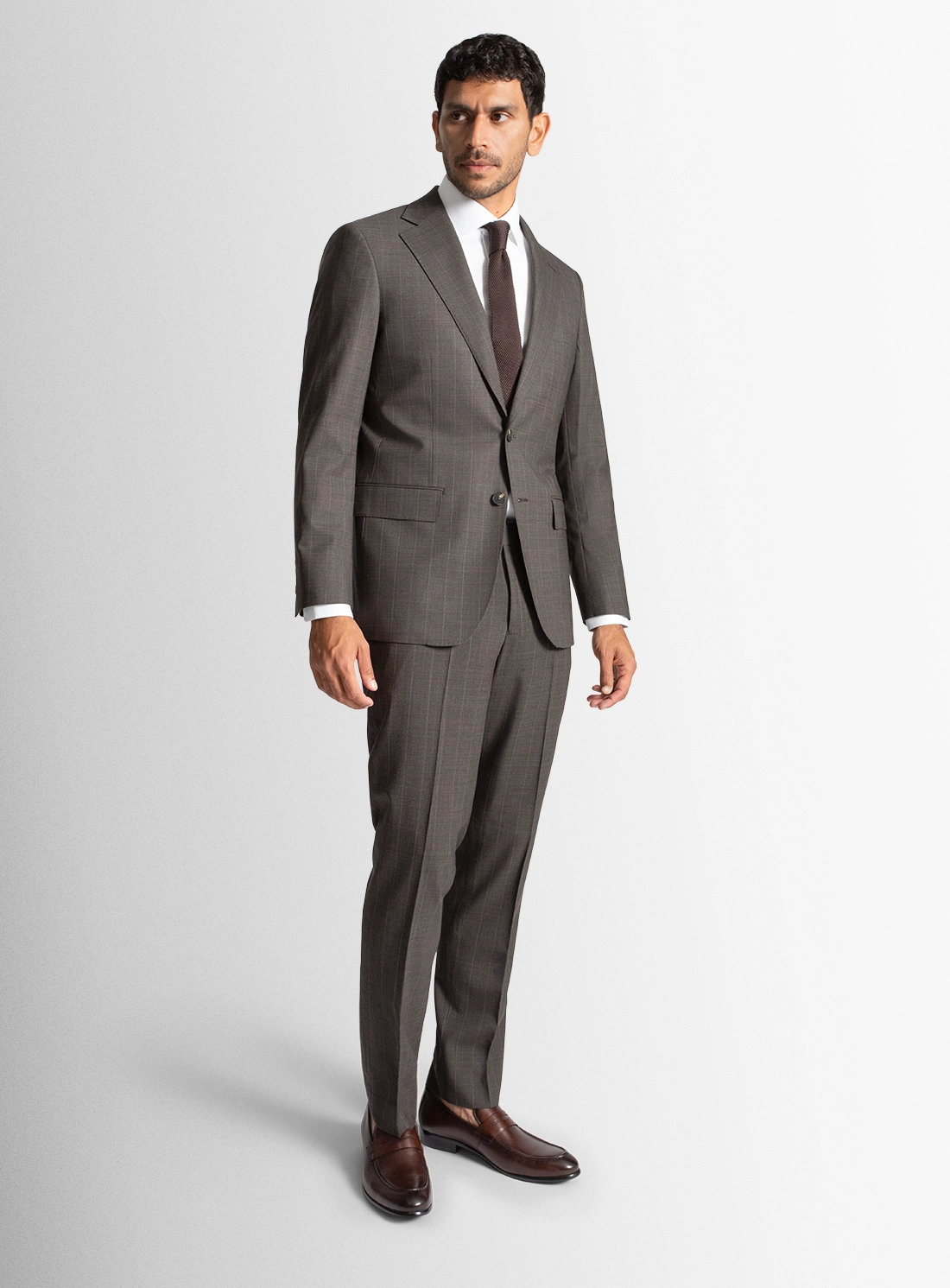 Belnades Striped Chocolate Brown Suit