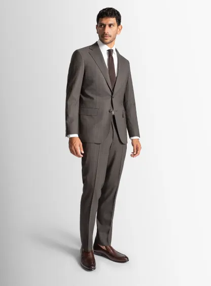 Belnades Striped Chocolate Brown Suit