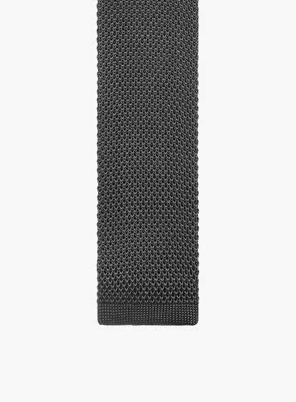 Black Silk Knit Tie