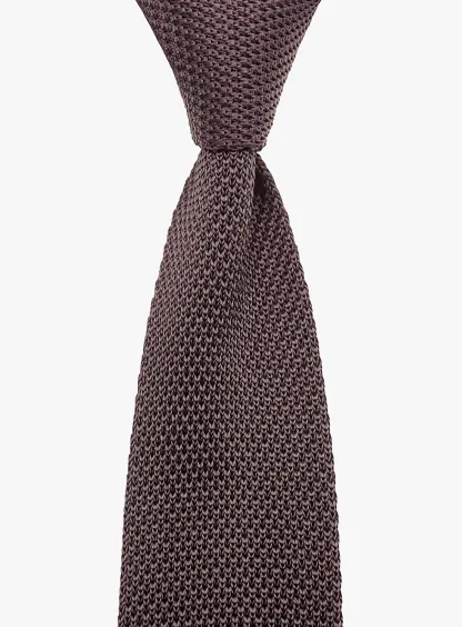 Silk Knit Chocolate Tie