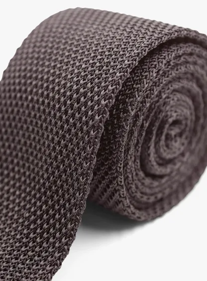 Silk Knit Chocolate Tie