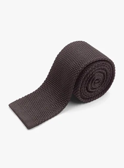 Silk Knit Chocolate Tie