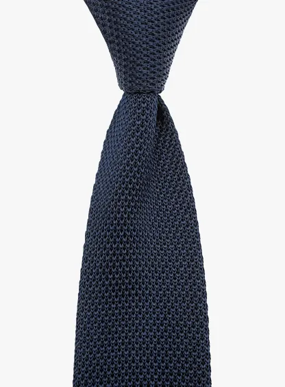 Silk Knit Navy Tie