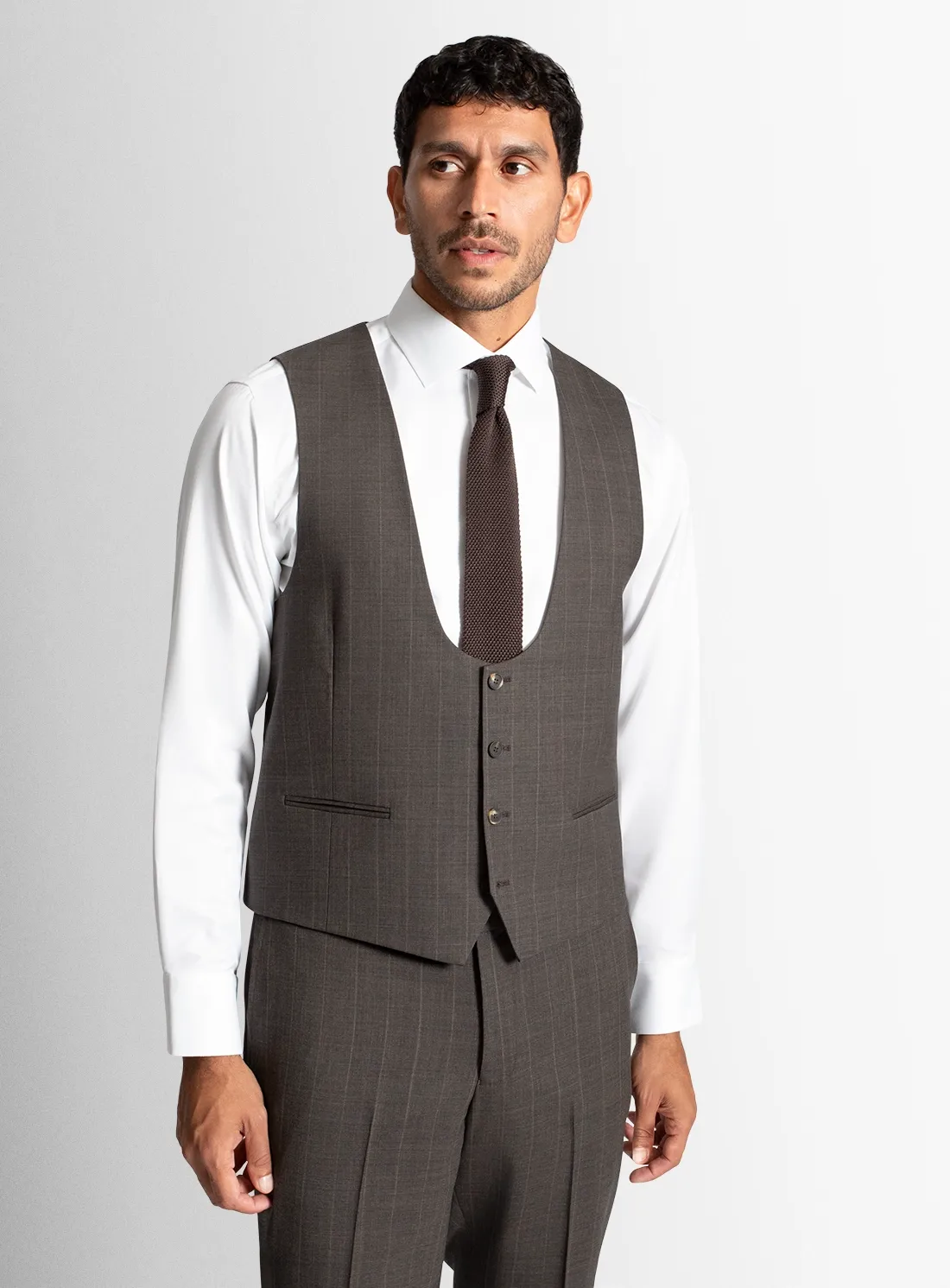 Ortona Striped Chocolate Brown Vest