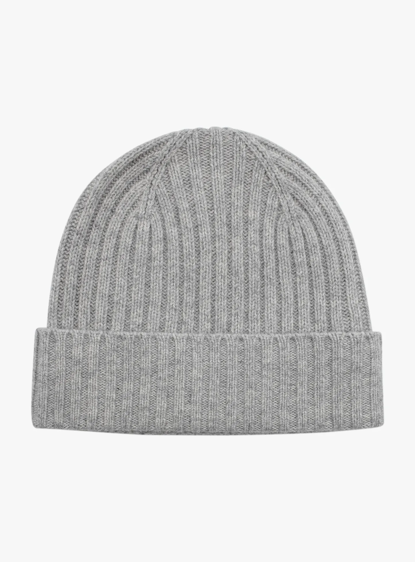 Oatmeal Wool-Cashmere Ribbed Beanie