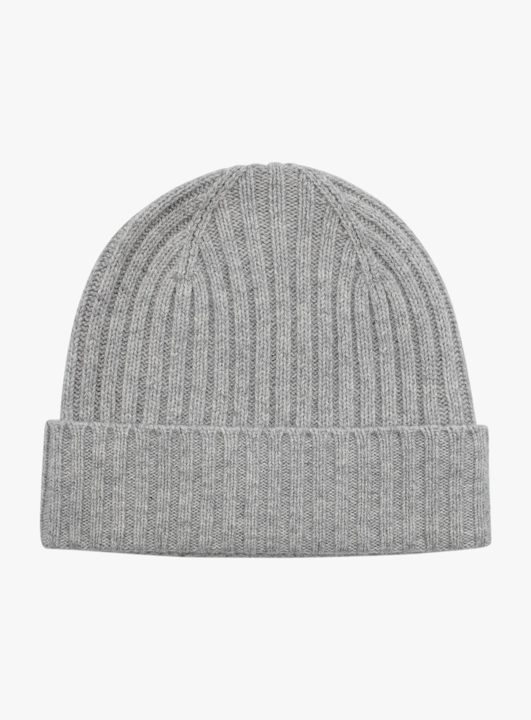 Oatmeal Wool-Cashmere Ribbed Beanie
