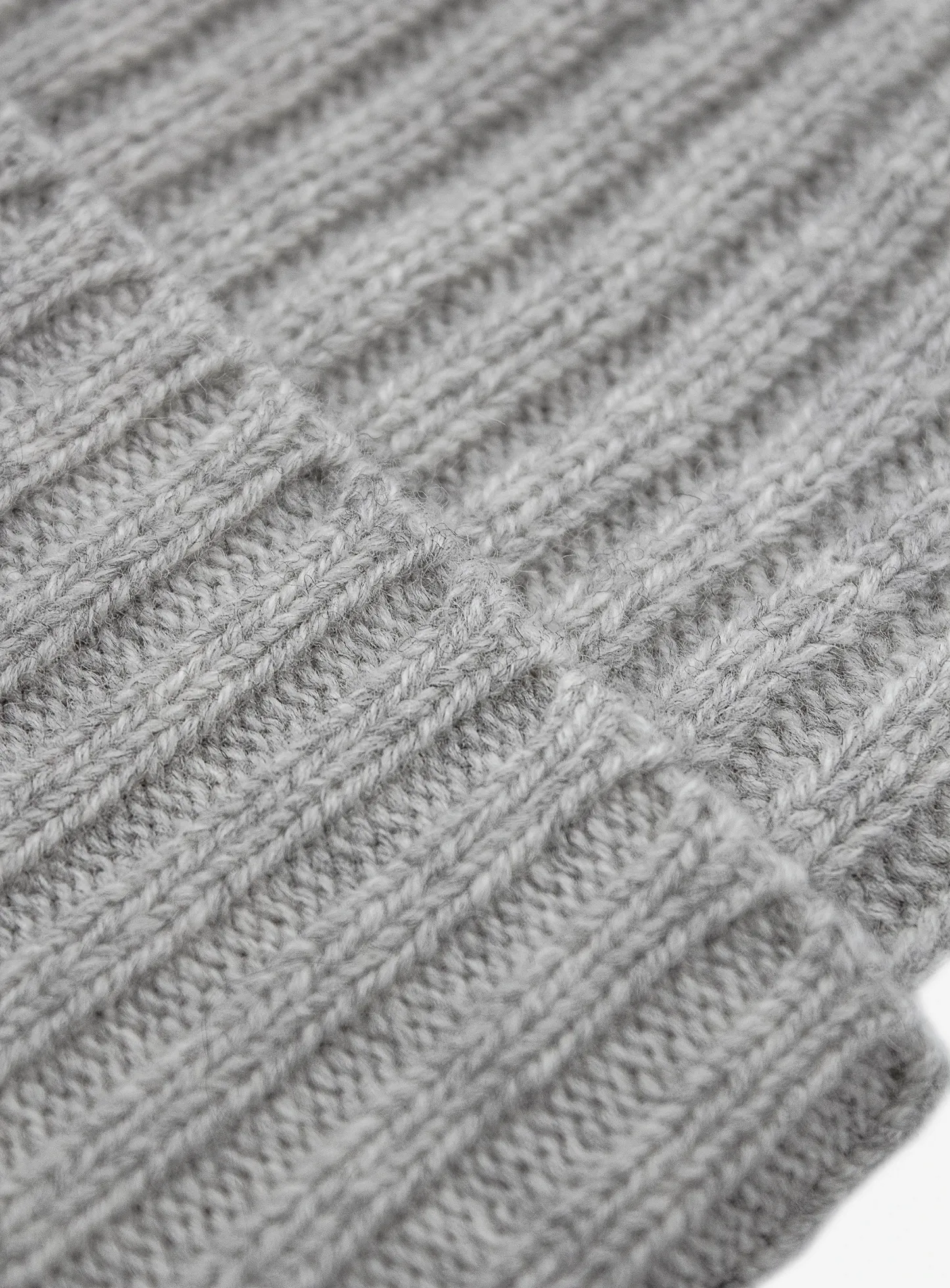 Oatmeal Wool-Cashmere Ribbed Beanie
