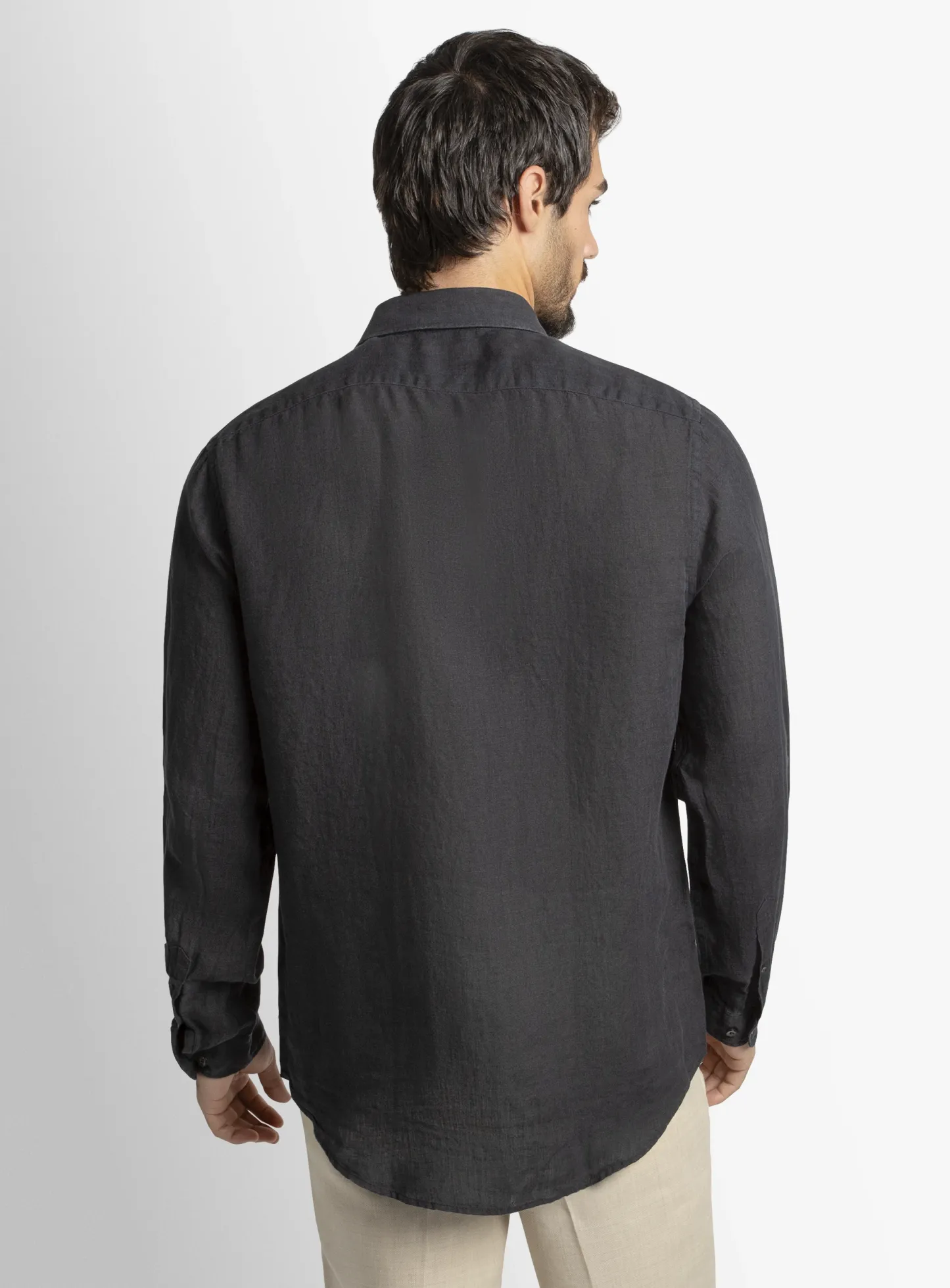 Verano Black Washed Linen Shirt