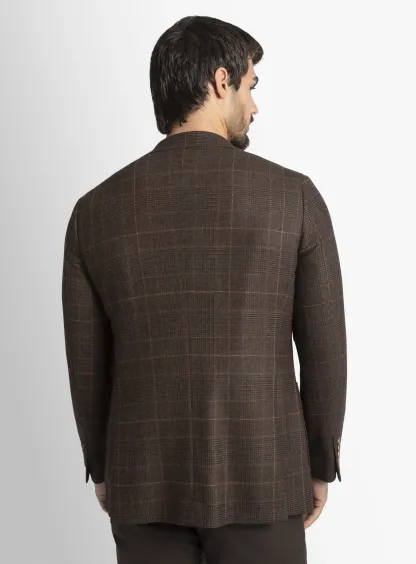 Luzio Choc/Ginger Plaid Milled Finish Jacket