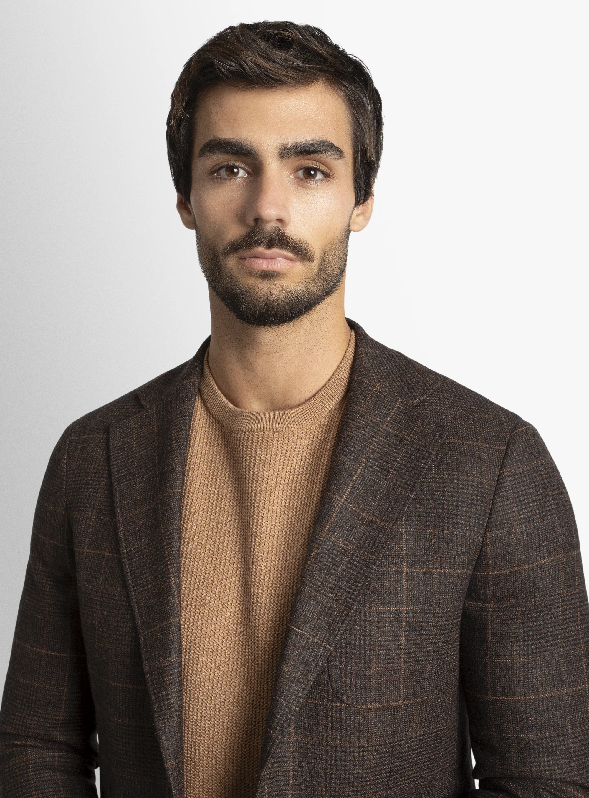 Luzio Choc/Ginger Plaid Milled Finish Jacket