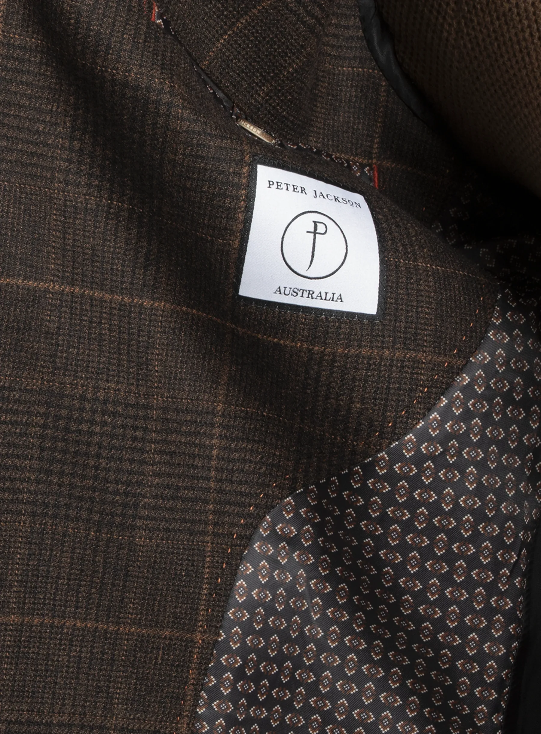Luzio Choc/Ginger Plaid Milled Finish Jacket