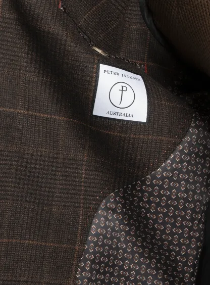 Luzio Choc/Ginger Plaid Milled Finish Jacket