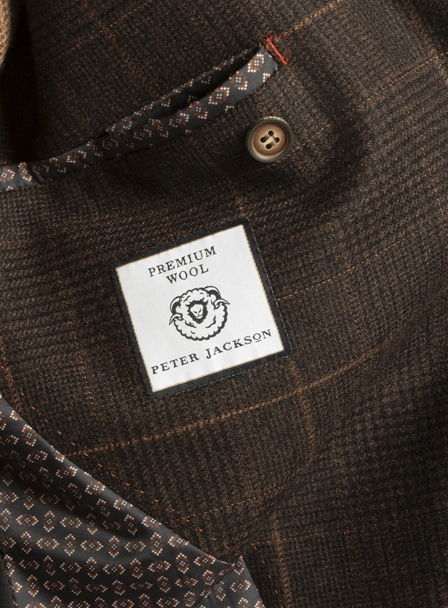 Luzio Choc/Ginger Plaid Milled Finish Jacket