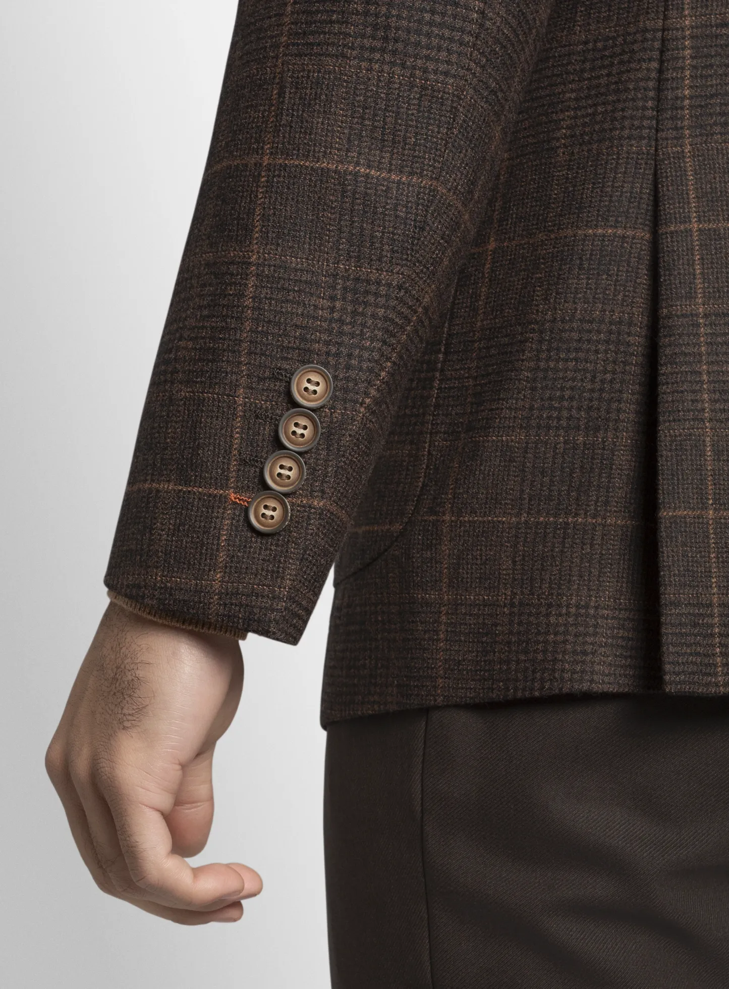 Luzio Choc/Ginger Plaid Milled Finish Jacket