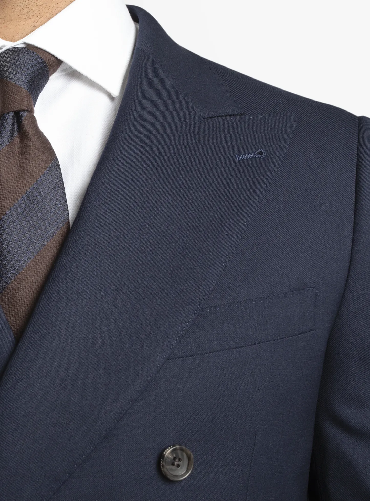 Positano Twill Double Breasted Navy Suit Jacket